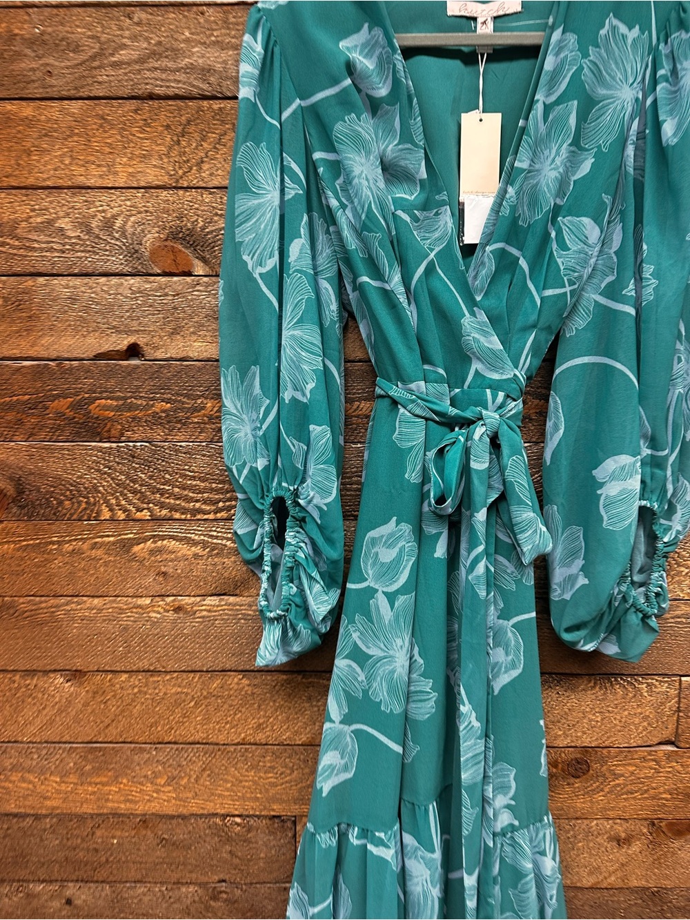 Hutch Teal Floral Wrap Maxi Dress - Picture 3 of 8